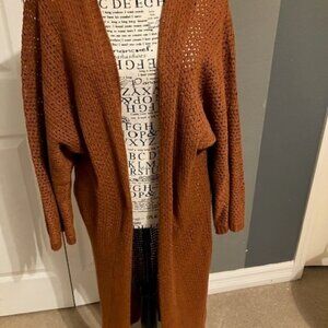 Rust cover up or duster cardigan
